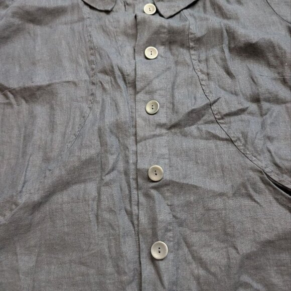 Flax Women`s 100% Linen Button Front Jacket Shirt Size 1G 18-20 XL - Picture 9 of 14